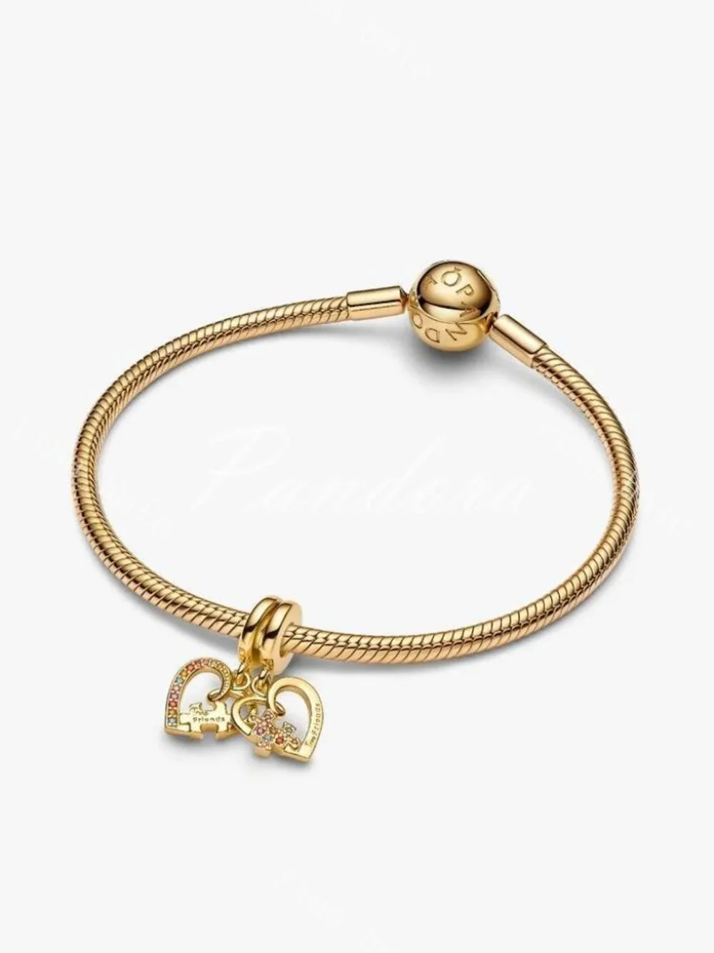 Pandora Splittable Puzzle Piece Hearts Dangle Charm